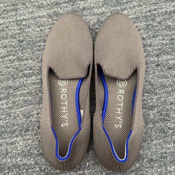 Rothys The Loafer Women 6.5 Mocha Brown Rounded Toe Slip On Flat Shoes Washable - Picture 8 of 12